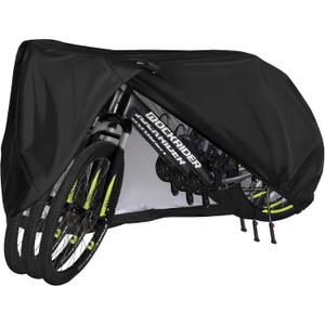 Puroma Bike Cover for 3 Bikes, Outdoor Waterproof Bicycle Covers Rain Sun UV Dust Wind Proof with Lock Hole for Mountain Road Electric Bike (Basic Black)