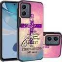 for Moto G 5G 2023 Case [Not for 2022 Version], Christian Cross Bible Verse Quote Phil 4-13 Hybrid Hard PC & Soft Silicone Dual Layer Shockproof Protective Case for Motorola Moto G 5G 2023