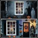 3 x Halloween Window Curtains, 31.5 * 47.2" Scary Halloween Window Decorations, Boy Ghost Decor for Indoor Outdoor Party Wall Door, with Hanging Accessories
