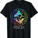 Zodiac Sign Pisces T-Shirt, 4XL
