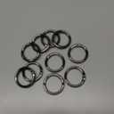 10Pack 1 Inch Metal Spring O Rings Clip Keychain, Round Carabiner Clips Keyrings Snap Hook Buckle, Purse Shoulder Bag Chain Rings Clip Replacement Paracord Keychain Lanyard Leather DIY Crafts (Black)