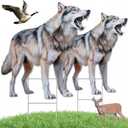 Qualirey Coyote Decoy for Geese Deterrent 27.5 x 26 Inch Fake Predator Hunting Decoy 2D Coyote Repellent Devices to Scare Goose Deer Keep Away Small Animals