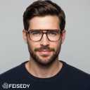 FEISEDY Blue Light Reading Glasses for Woman Men, Fashion Square Pilot Computer Glasses, Anti Eyestrain Glare Readers B0318