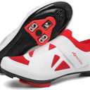 KESCOO Unisex Cycling Shoes Compatible with Peloton Bike & SPD Indoor Outdoor Road Bike Cycling Shoe for Men Women, 1 Hook and Loop Strap, with Delta Cleats White 48