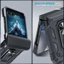 Janmitta Case for Moto Razr 2024/2025/2026,Razr+ Plus 2024/2025/2026 with Lanyard+Hinge Protection+Finger Ring Holder Kickstand,Dual-Layer Full Body Protective Shockproof Phone Cover,Black