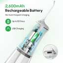FRESKO Water Dental Flosser for Teeth, 300ML Cordless Flosser with Constant Pressure, Rechargeable Oral Irrigator Cleaner for Travel Home Use and Braces Care, IPX7 Waterproof, 5 Jet Tips