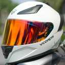 VCOROS Motorcycle Full Face Helmet for Unisex-Adults DOT Approved WS-609 Motorbike Street Bike Racing Helmets, Gloss White, Large