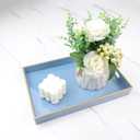 Spsyrine Blue Bathroom Vanity Tray with Handles for Dresser Tops, Countertop, Perfume Decorative Tray, 11.8 * 7.87 *1.37
