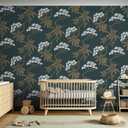 5 x CiCiwind Peel and Stick Wallpaper 16"78.7" Brown and Green Contact Wallpaper Vintage Green Removable Self-Adhesive Plant Leaves Wall Paper for Walls Covering Bedroom Bathroom