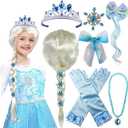 Princess Elsa Wig Frozen Elsa Braid Princess Elsa Dress Up Costume Cosplay Accessories for Kids Girls 130