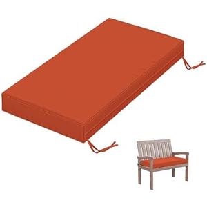Tounosnt Outdoor Bench Cushion 36 X 18 X 3.5 Inch Thick Waterproof Patio Furniture Cushions, Patio Porch Swing Replacement Seat Pad with Tie Straps and Anti-Slip, for Backyard Garden, Orange