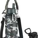 KXIAOCHEN Insulated Water Bottle, Stainless Steel Water Bottle, 2 Lids (Straw and Handle Lid),Wide Mouth Metal Water Bottles Keep Hot and Cold, Double Walled, Thermo Mug, Metal Canteen (Camouflage)