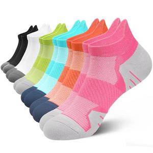 PAPLUS 6 Pairs Ankle Compression Socks for Women, Cushioned Running Socks with Arch Support, Low Cut, Targeted Compression, S/M