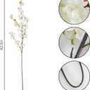 8 Pcs Artificial Cherry Blossom Flowers 40" Faux Silk Cherry Blossom Stems Fake Real Touch Peach Branches for Wedding Home Garden Japanese Decor White