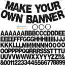 BEISHIDA 116 PCS A-Z Glitter Black DIY Letter Banner Kit Make Your Own BannerIncluding 111 Letters and Numbers 3 Rope and 2 Threading Device,Customized for Birthday Graduation Wedding Halloween Party Decor