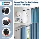 Heavy Duty Shower Curtain Rod - 42 to 60" Adjustable,3-In-1 Installation (No Drilling, Adhesive Or Screw In Mount),Non-Slip Rust-Resistance Tension Rod for Bathroom,Closet,Kitchen,Doorways