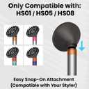 Upgraded Large Diffuser Attachment for Dyson Airwrap Styler HS01/HS05/HS08 - Converts to Hair Dryer, Fast Drying Wave & Curly & Thick, Heat Resistant Nylon Fiber Nozzle Attachments (Grey) (Black)