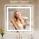 36"x36" LED Bathroom Mirror with Lights, Anti-Fog, Backlit + Front Lit, Dimmable, Led Vanity Mirror for Wall, 3 Colors, Memory Function, Shatter-Proof Tempered Glass