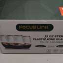 FOCUSLINE 32 Pack 12 OZ Plastic Wine Glasses, Stemless Disposable Wine Cups, Gold Rim Unbreakable Wine Glasses, Reusable Shatterproof Recyclable and BPA-Free Plastic Wine Cups