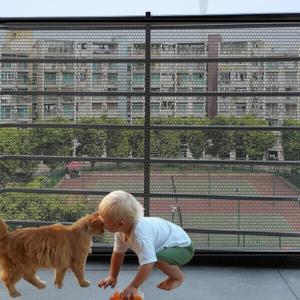 Banister Guard-18ft X 2.66ft Thick Balcony Safety Net for Kid Pet Balcony Guard Balcony Netting for Pet Rail Net for Balcony Apartment Cat Netting Safety Netting for Railings Stair Guards (Black)