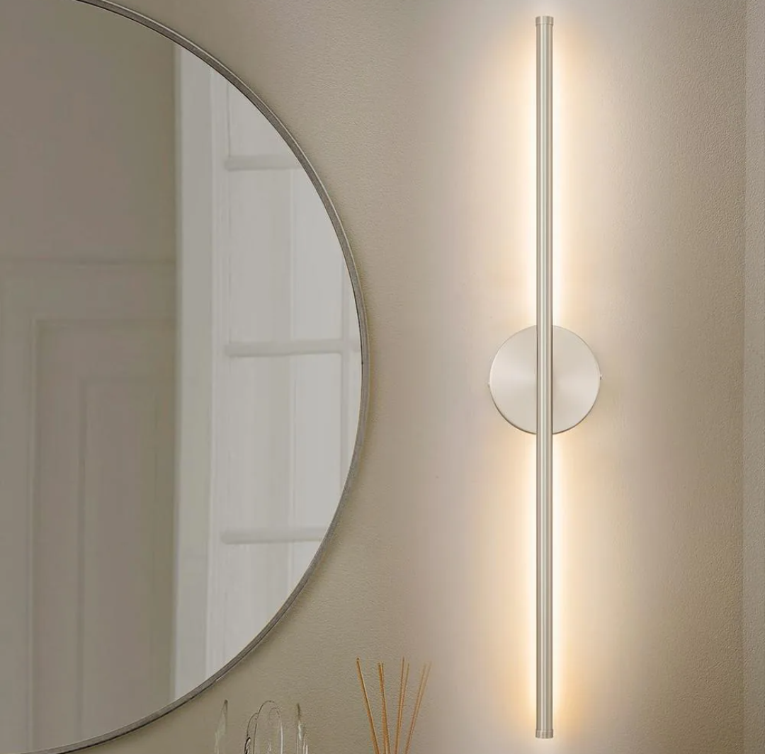 Aidan 27.5 in. 1-Light Chrome Linear Dimmable LED Wall Sconce