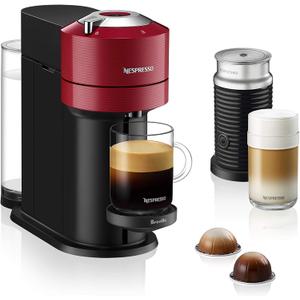 Nespresso Vertuo Next Coffee and Espresso Machine by Breville with Milk Frother, 1.1 liters, Cherry (Red)