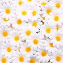 JOHOUSE 200PCS Silk Daisy Flower Heads, Gerbera Chrysanthemum Artificial Daisies Table Confetti for Baby Showers Birthday DIY Crafts
