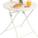 TeoKJ Folding Outdoor Side Tables, HDPS Small Patio Table