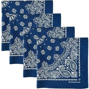 The Peacock Crew Premium Soft Cotton Bandanas Pack for Men and Women Paisley 22 x 22 inches