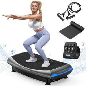 MERACH Vibration Plate Exercise Machine, 7-in-1 4D Vibration Plate with Glide, Swing & Massage, Vibrating Plates with Whole Body Workout Sculpting Platform for Home Fitness for Women Men