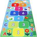 Hopscotch Rug for Kids Washable Hop Count ABC Educational Play Mat
