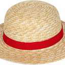 Straw Hat Performance Animation Cosplay Accessories Hat Summer Sun Hat (Straw Yellow)