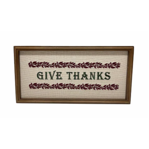 Holiday Home 7.9in Wood Wall Sign Give Thanks