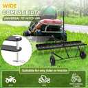 48" Tow Behind Dethatcher, Pull Behind Dethatcher with 20 Spring Steel Tines, Lawn Sweeper Garden Scarifier Grass Tractor Rake, Riding Lawn Mower Tractor Attachment for Outdoor Yard Lawn Care, Black