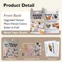 Vincofoo DIY Paper Cats Origami, Fun 3D Paper Dog & Cat Models Origami Paper Craft Kit, Cute Kitten Origami Papercraft Kit, Desk Decoration & DIY Art Gift for Cat Lovers(100PC Cats & Dogs) (2PC)