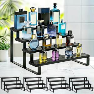 Thyle 4 Pack 13.8" Wood Tiered Display Stand 4 Tier Wooden Cupcake Display Riser Wedding Cupcake Shelf Cologne Stand for Men Vendor Booth Organizer Shelf for Wedding Bridal Shower Graduation Party