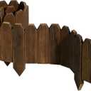 Wooden Garden Edging, Decorative Wood Fence Border Landscape Edging for Flower Bed Barrier Yard Lawn Pathway Tree, 7.9" H x 48" L (1 Pack)