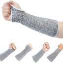MIG4U Cut Resistant Sleeves 2 Pairs, Forearm Protection Level 5 Protective Guards with Hole for Working, Gardening, Mechanic (Large)