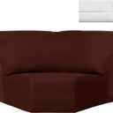 Weysat Corner Sofa Cover Stretch Corner Couch Cover Furniture Protector for Living Room Sectional Recliner Sofa Slipcover Reclining L Shape Couch Additional Seat, (Brown,Milk Silk)