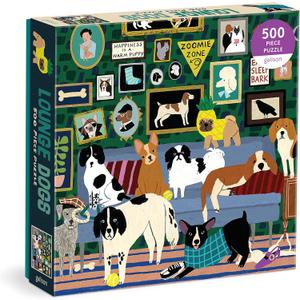 Galison Lounge Dogs  500 Piece Puzzle Fun and Challenging Activity with Bright and Bold Artwork of Dogs Lounging Around for Adults and Families
