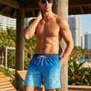 zeetoo Mens Swim Trunks with Compression Liner 5.5" Inseam Quick Dry Swim Shorts (XL)