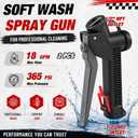 Threlaco 2 Pcs Heavy Duty Soft Wash Spray Gun – 18 GPM 365 PSI Sprayer with 1/2" NPT, Trigger Handle for Pressure Washing, Roof Cleaning, Concrete & Agricultural Use (Black)