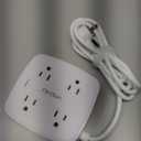 6 Ft Surge Protector Power Strip - 8 Widely Outlets with 4 USB Ports, 3 Side Outlet Extender with 6 Feet Extension Cord, Flat Plug, Wall Mount, Desk USB Charging Station, ETL,White