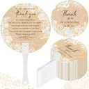 100 Pcs Wedding Hand Fans Bulk Plastic Handheld Wedding Favor Fans for Guests Thank You for Celebrating with Us Greenery Fan with Handle for Ceremony Bridal Shower Party(Lace)