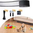 Under Couch Blocker, Under Sofa Blocker for Pets, Toy Blocker for Couch, Under Furniture Blocker with 6 Hook and Loops, Couch Accessories, 4 X 32.8FT(Black)