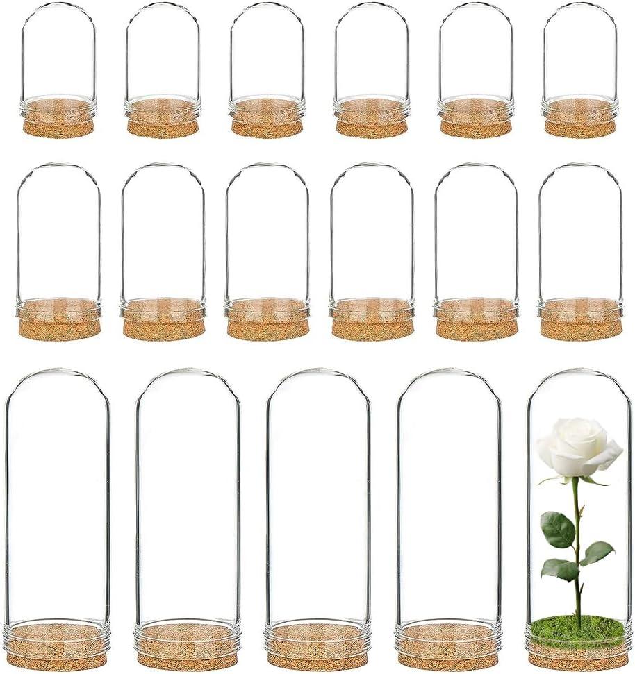 BENECREAT 24 Pack Glass Jars Bottles 3 Mixed Size Dome Cloche Cover Decoration Bottles with Cork Stoppers for Mother's Day Wedding Party Favors, Arts and Small Projects, Home Decoration