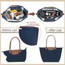 Felt Purse Organizer Insert for Longchamp Le Pliage L Bag Handbag Leather edge Longchamp Organizer Insert (DarkBlue, Large)