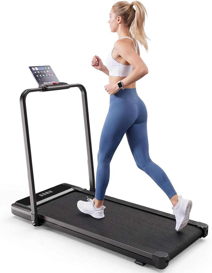 NEWBULIG Walking Pad Treadmill for Home, Lightweight Walk Machine with Remote Control and LED Display, Portable Treadmill Under Desk for Walking, Jogging, Running, Black 42.2"D x 22.1"W x 38"H