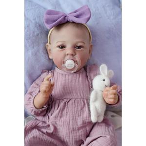 SCOM Realistic Reborn Baby Dolls - 18 Inch Real Life Baby Girl, Silicone Baby with Anatomically Correct, Newborn Doll with Full Body Vinyl, Lifelike Weighted Baby for Kids Age 3+ Gift