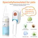 Steam Brush for Cat & Dog  3-in-1 Spritz Pet Spray Hair Removal Comb for Grooming & Shedding Steam  Water Brush for Long & Short Haired Pets Includes Two Bottles Waterless 2*Shampoo (7.8-90ML, white)